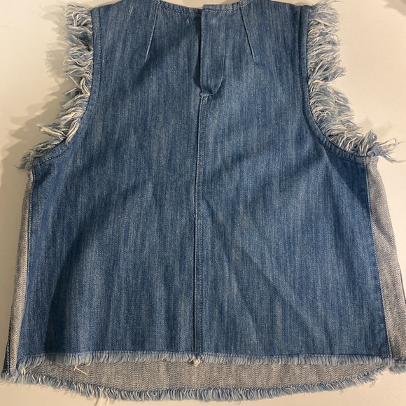Rachel Rachel Roy Tops Rachel Roy Frilled Sleeveless Denim Top Size M - Picture 4 of 10
